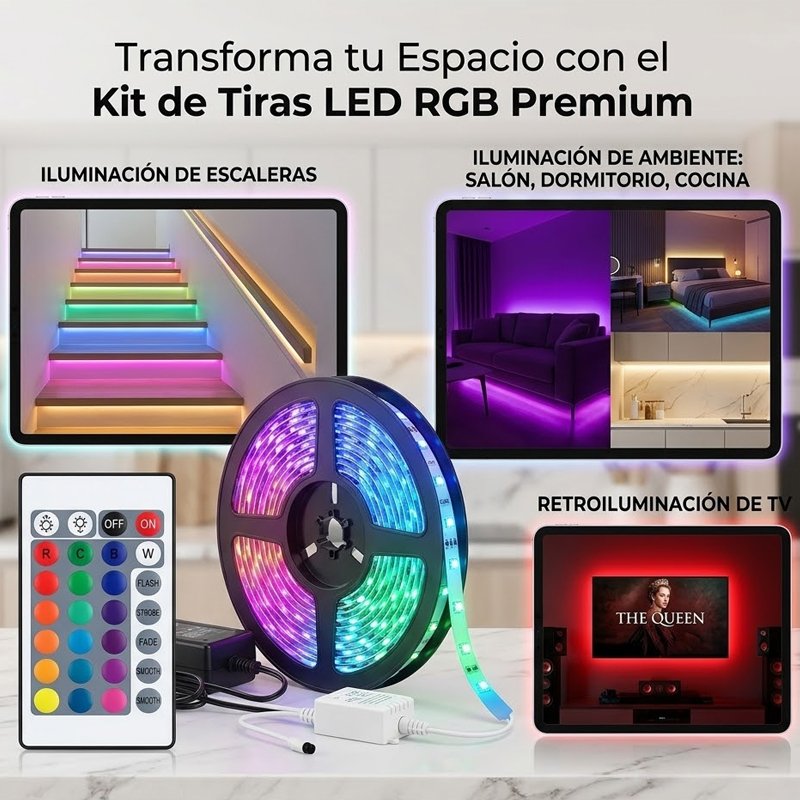 TIRA DE LED RGB 50/50 CON FUENTE IBEK - Image 2