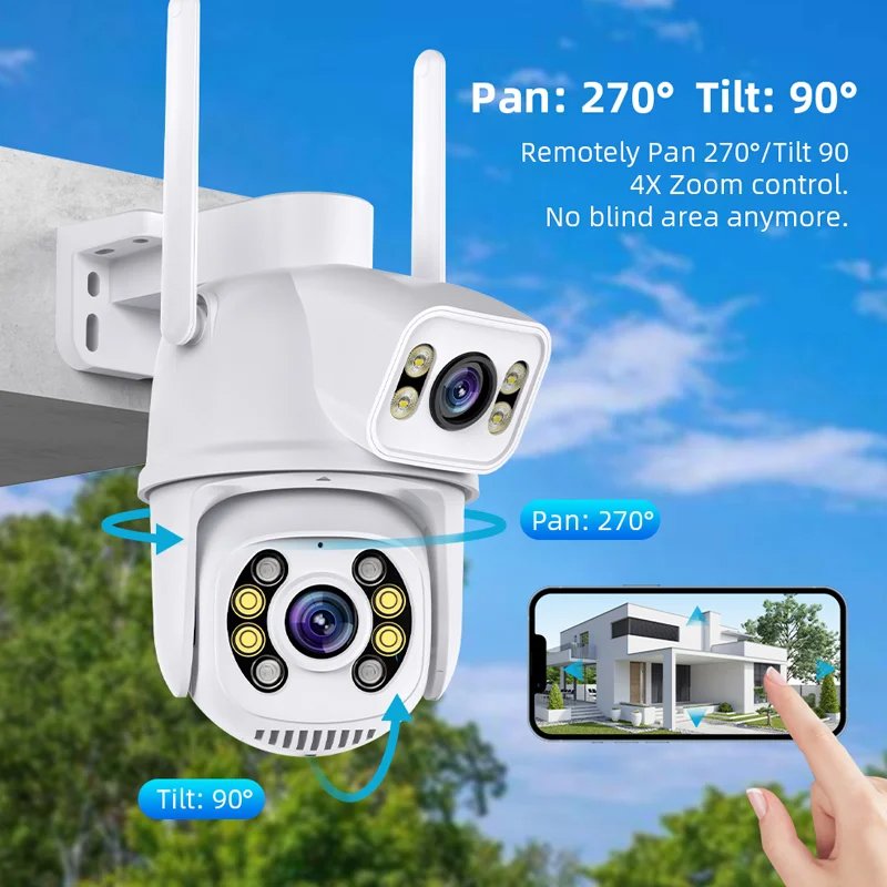 CÁMARA IP WIFI 4MP / 8MP LENTE DUAL PANTALLA DUAL APP ICSEE IBEK IB-A28 - Image 4