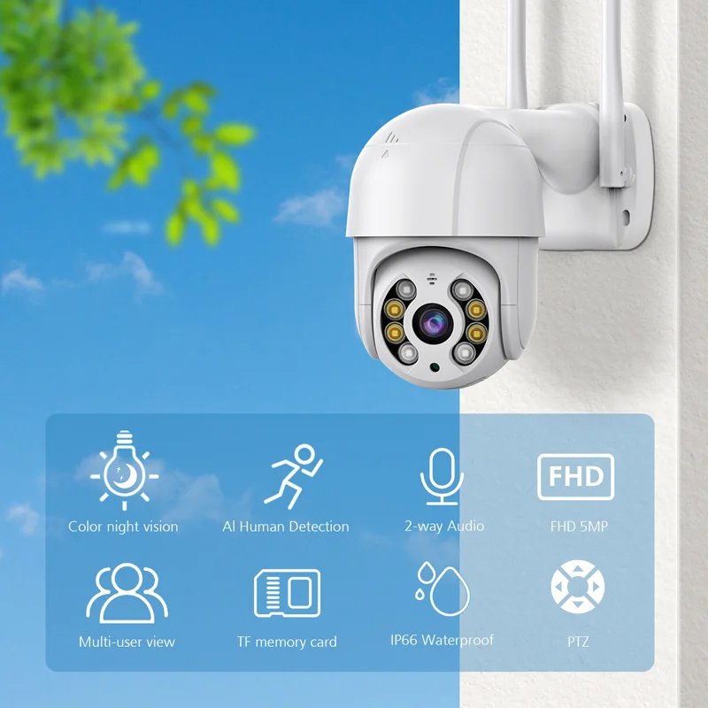 CÁMARA IP WIFI 5MP PARA EXTERIOR / INTERIOR APP ICSEE IBEK IB-A8 - Image 2