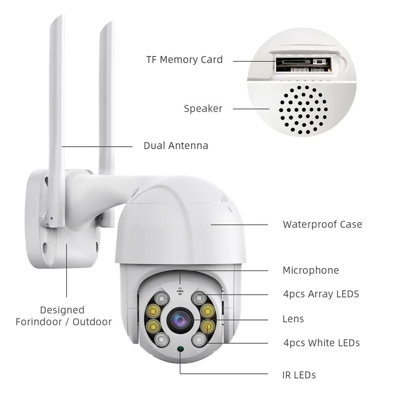 CÁMARA IP WIFI 5MP PARA EXTERIOR / INTERIOR APP ICSEE IBEK IB-A8 - Image 4