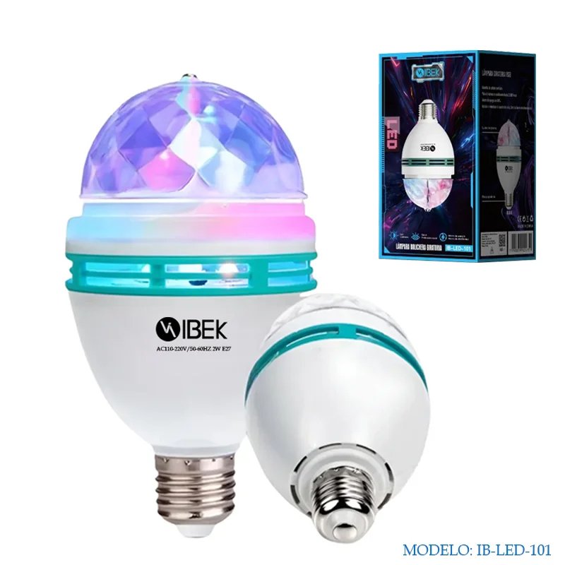LÁMPARA FOCO GIRATORIO BOLICHERO RGB IBEK IB-LED-101