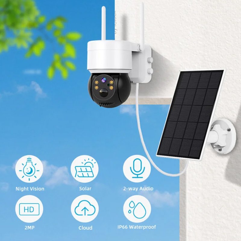 CÁMARA SOLAR IP WIFI 2MP PARA EXTERIOR / INTERIOR APP ICSEE IBEK IB-Q6 - Image 2